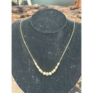 Gold & Pearl Bead Necklace - Korea - 16" - For When You Want to Feel Like Royalt